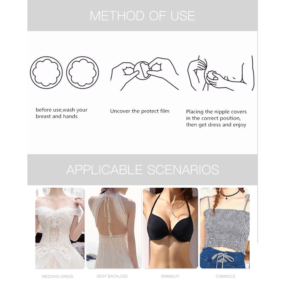 Breathable Reusable Silicone Nipple Covers Seamless Adhesive Beige for Women