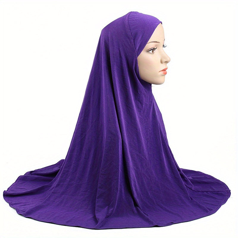 Solid Color Instant Hijab Bandana Scarf Wrap for Women Sun Protection
