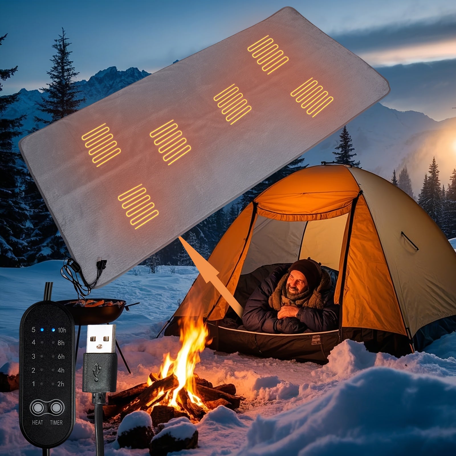 Electric Blanket With Timer And Temperature Control For Single Or Double Bed