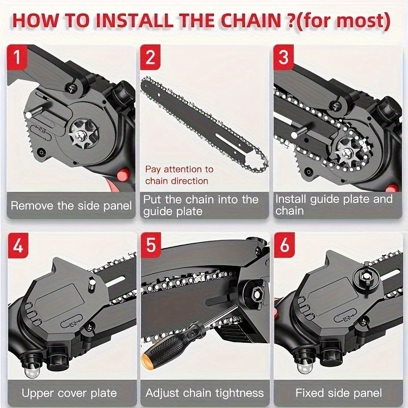 8-Inch Electric Chainsaw Guide Bar and Chain Kit Universal Fit for Cordless Lithium Saws