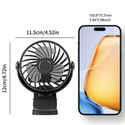 USB Desktop Fan Silent Powerful Airflow Stylish Design for Bedroom Office