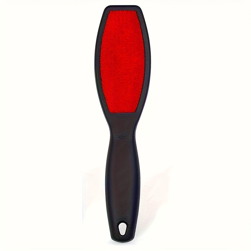 Double-Sided Pet Hair Remover Brush Red Black Reusable Lint Brush for Clothes Furniture Carpets
