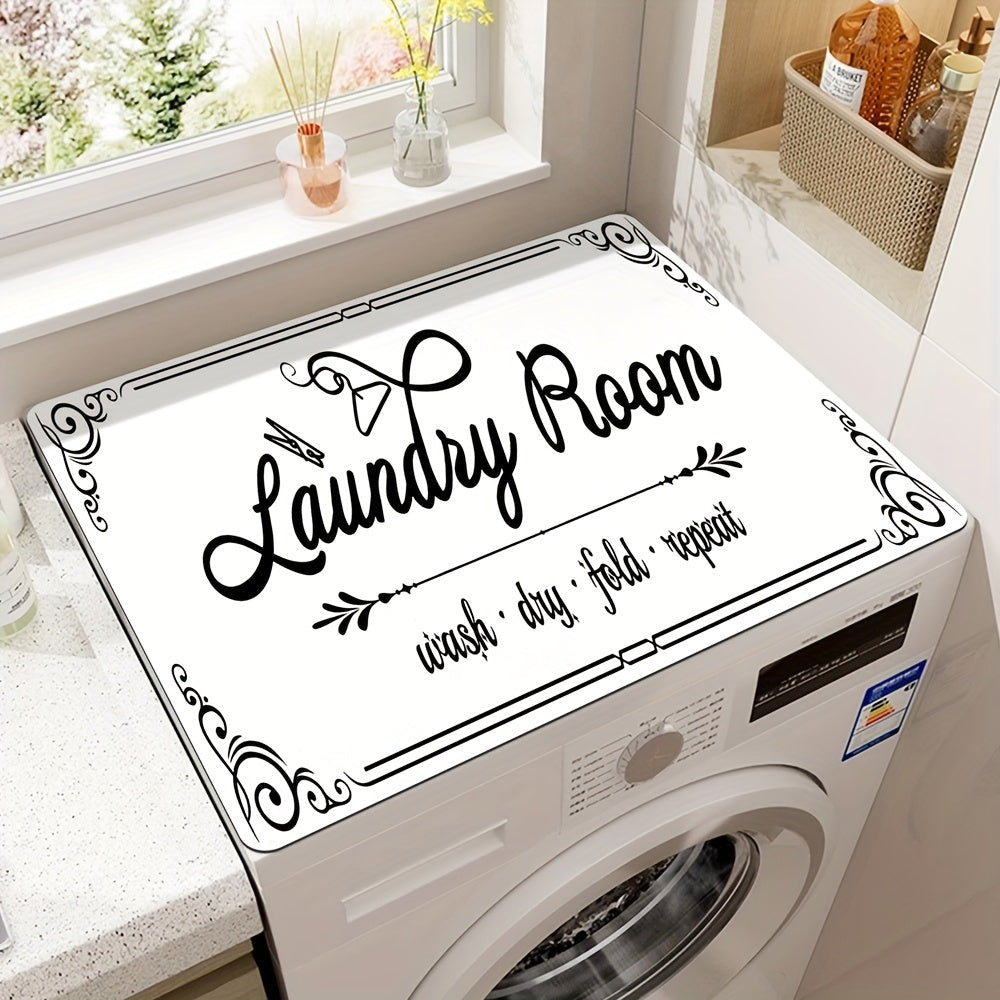 Funda de polvo impresa moderna para lavadora y secadora, de secado rápido y absorbente