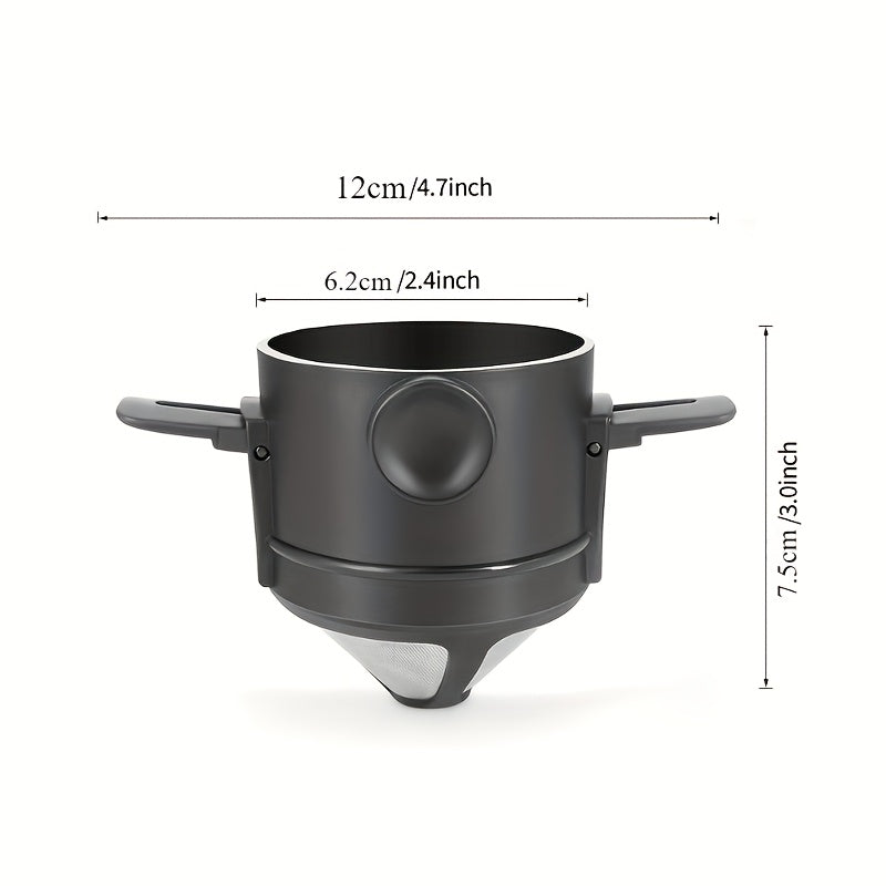 Unisex Stainless Steel Coffee Filter Foldable Pour-Over Funnel Screen