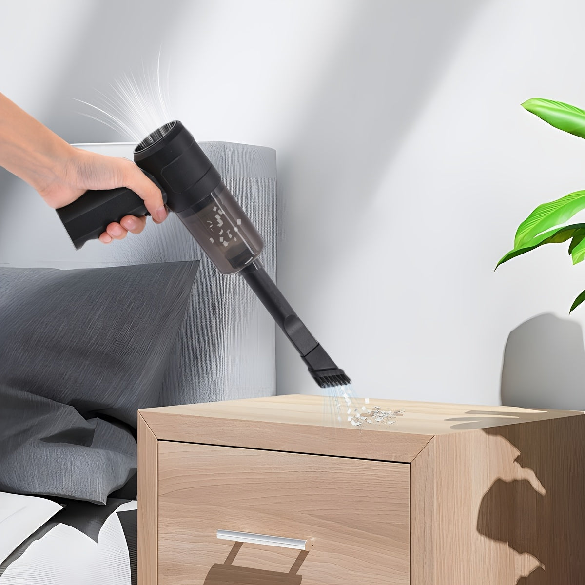 Aspiradora inalámbrica de mano con succión de 3KPa y batería de 2000mAh para limpieza de pelo de mascotas y alfombras