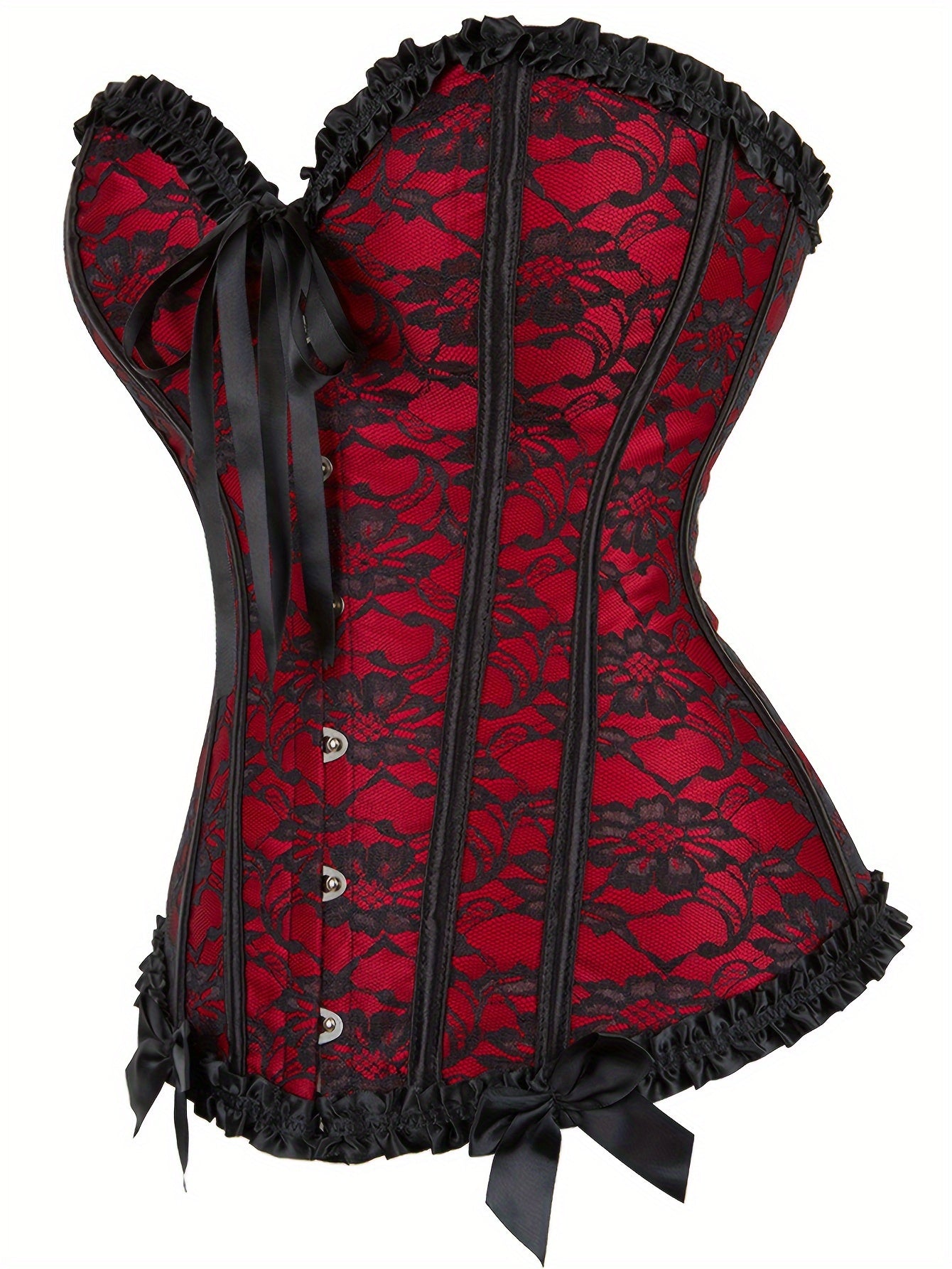 Women's Strapless Corset Bustier Tummy Control Lace-Up Shapewear