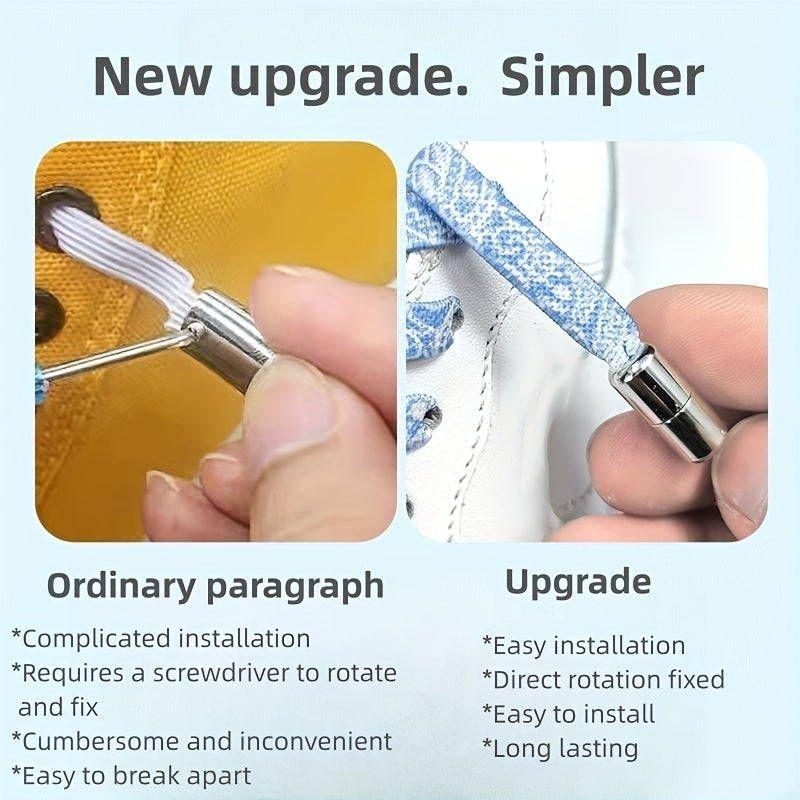 Adult No Tie Elastic Shoe Laces Pair Low Profile Easy To Wear