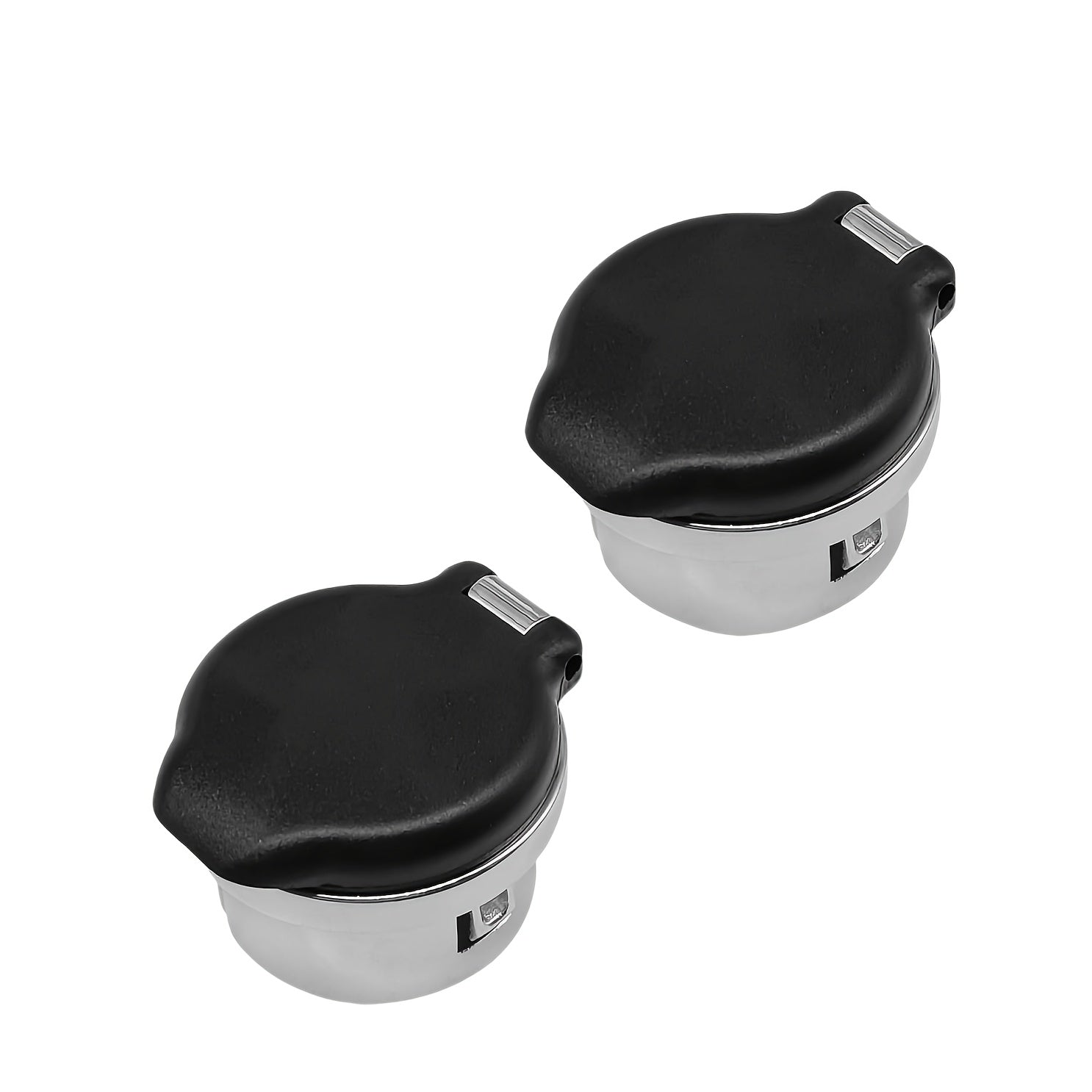 Juego de 2 tapas de enchufe de toma de corriente de 12V cromadas para automoción
