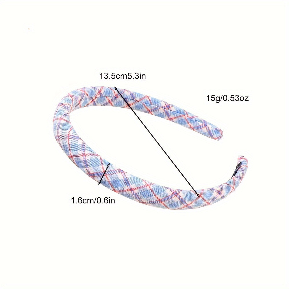 Girls French-Inspired Plaid Headbands Set of Two Fabric Preppy Hair Accessories