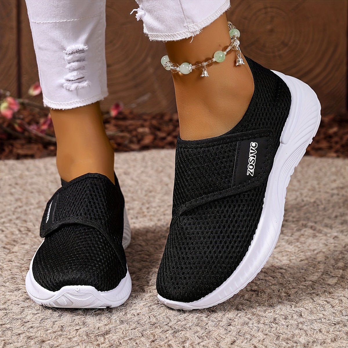 Women's Plus Size Sneakers Breathable Cushioned Slip-Resistant Gym Walking