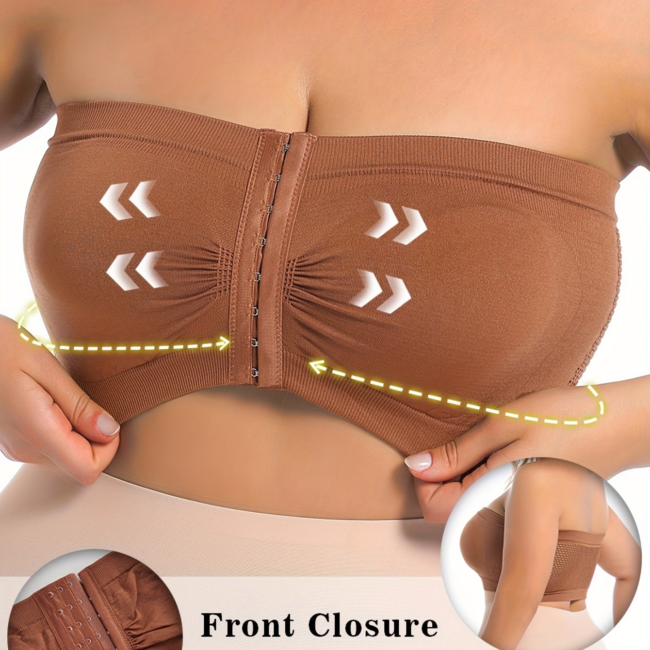 Plus Size Seamless Breathable No Underwire Bra With Front Closure