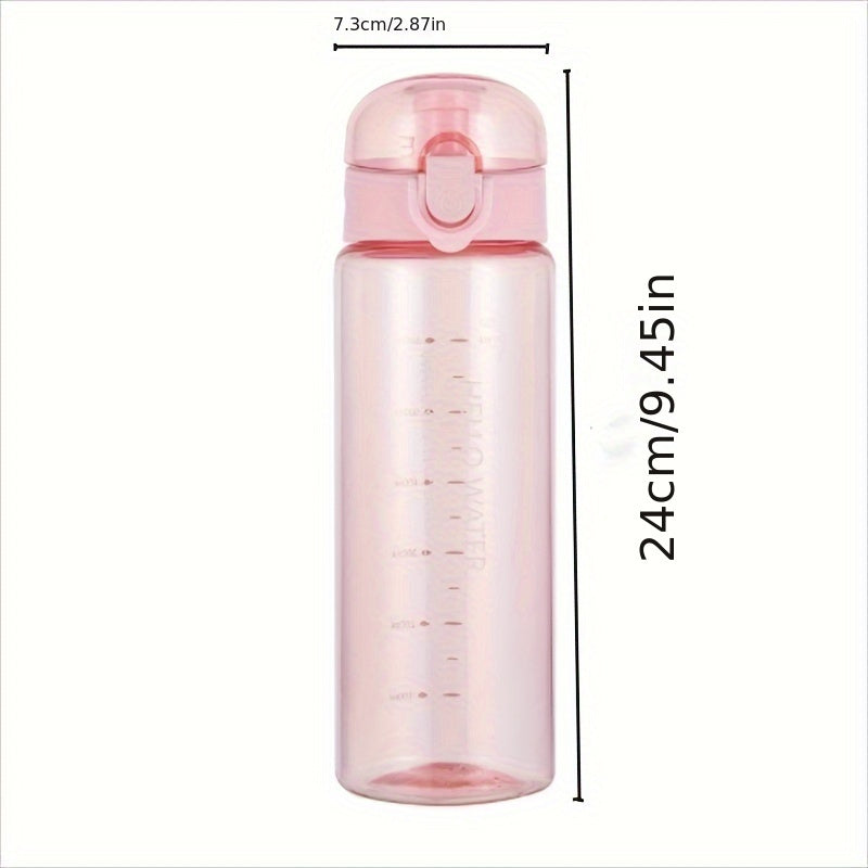 780ml BPA-Free Sports Water Bottle with Time Marker Leak-Proof Flip Lid Gradient Design for Outdoor Gym Daily Hydration in Blue and Pink