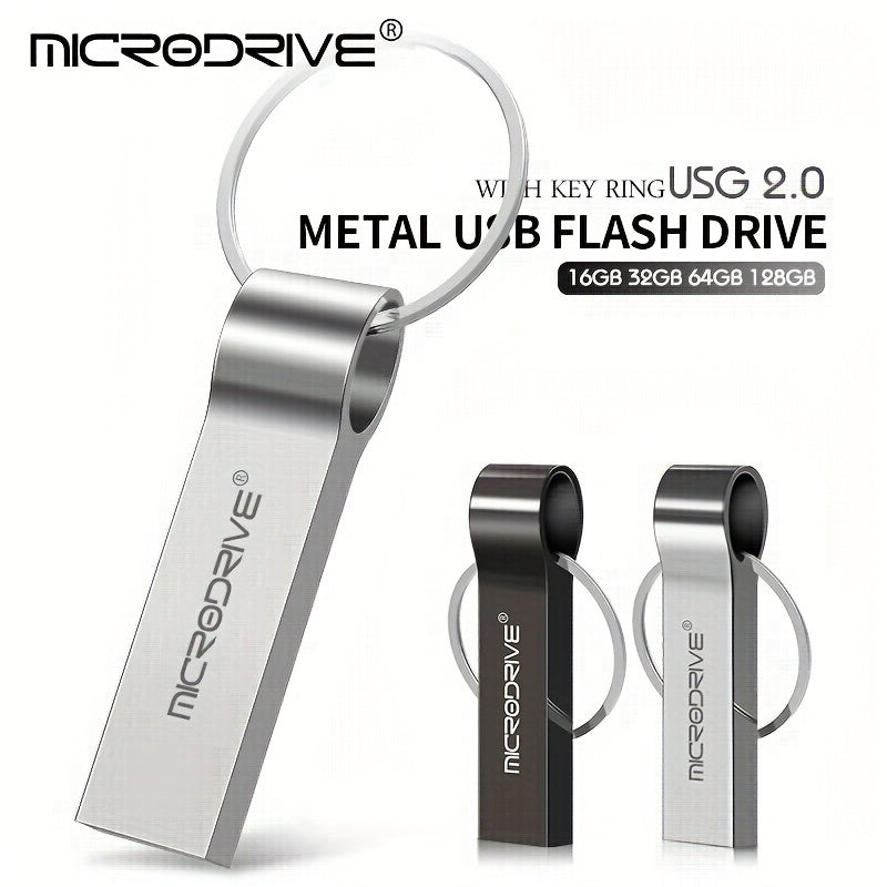 USB 2.0 Flash Drive 4GB to 128GB Keyring Compact Data Storage