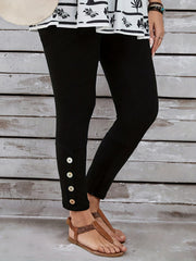 Plus Size Women's Casual Long Pants Black Comfortable Lounge Wear