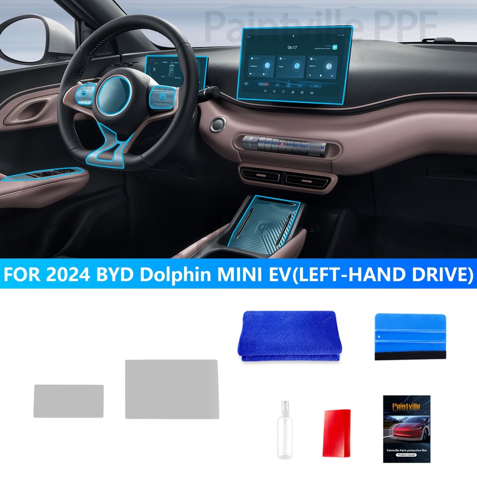 Car Interior Screen Protector TPU for EV Navigation Seagull 2024