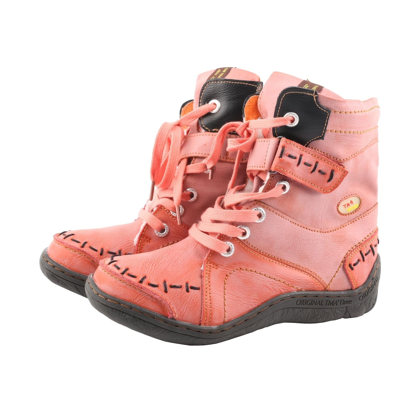 Women's Ankle Boots Lace-Up Winter Shoes Cow Leather Microfiber Sole