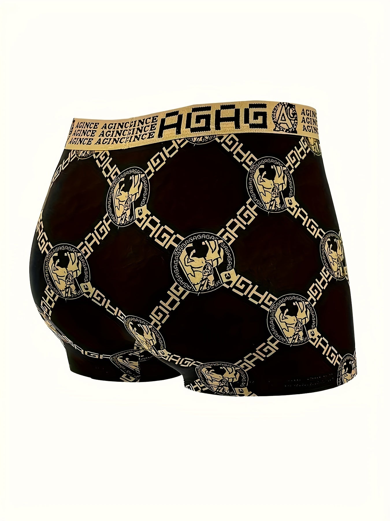 Men's Boxer Briefs Breathable Polyester Blend with Chain Skull Print Casual Underwear