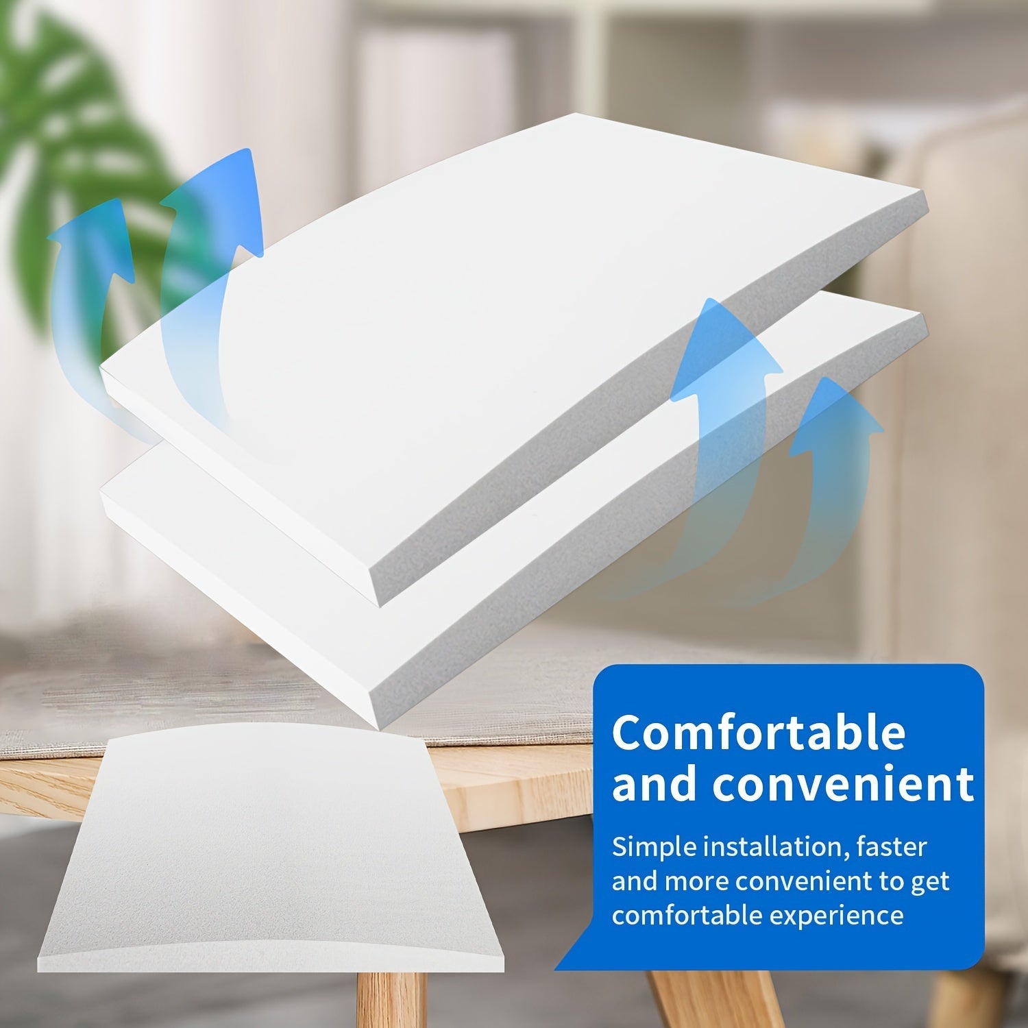 White Foam Sofa Cushion Support Arch 50.8cm x 50.8cm for Sagging Repair