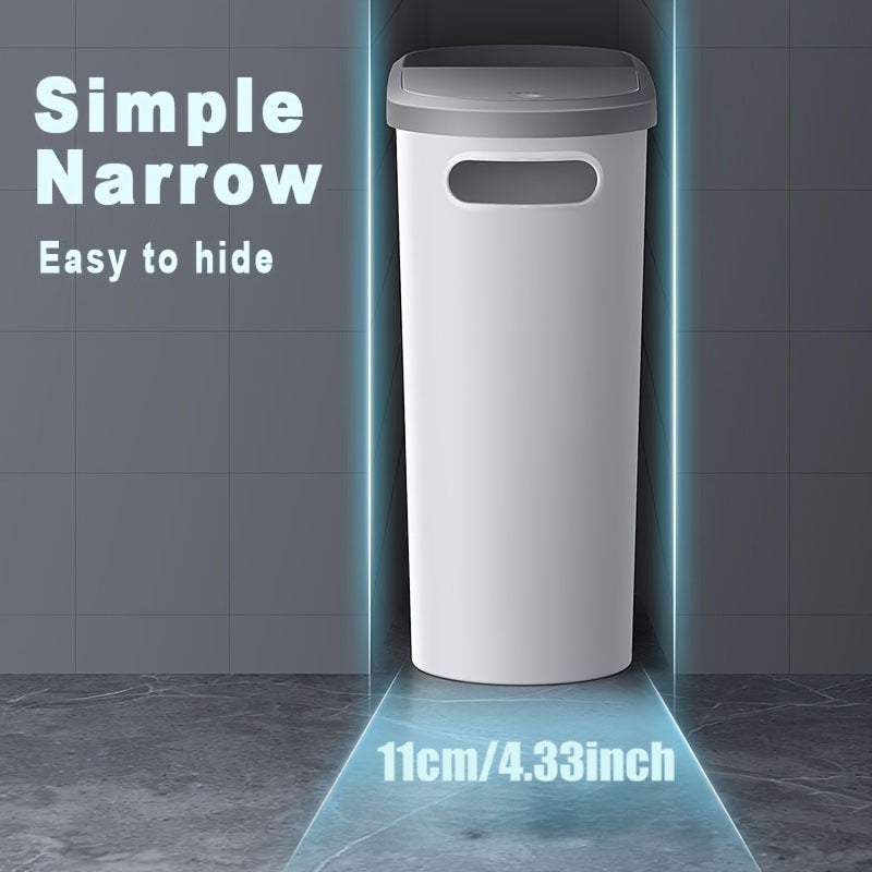 Katta 10L Plastik Uyda Qoldiq Savati, Hidi Yo'q Qopqoq bilan, Hammom, Tualet, Oshxona, Yashash Xonasi uchun - Quvvatli Dizayn va Yuqori Hajmga ega Ko'p Maqsadli Qoldiq Savati