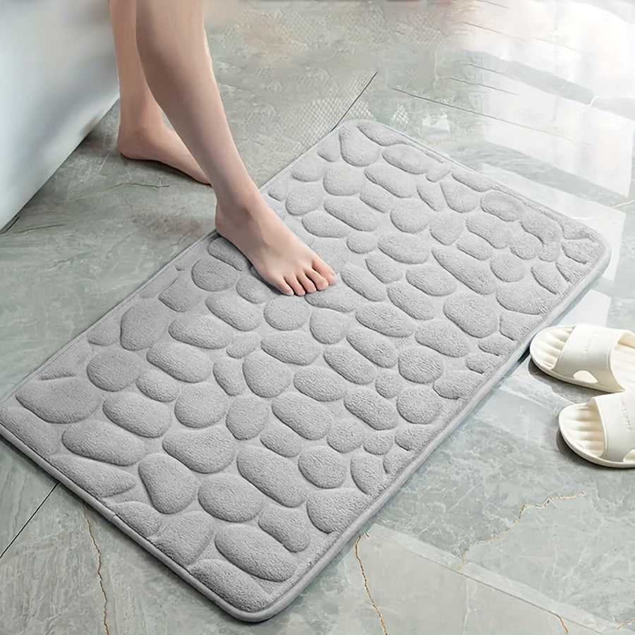 Alfombra de baño de espuma viscoelástica de lujo antideslizante, suave y absorbente para bañeras y duchas