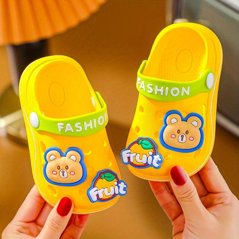 Kids' Cartoon Clogs and Mules Breathable PVC Slip-On Sandals for Boys and Girls