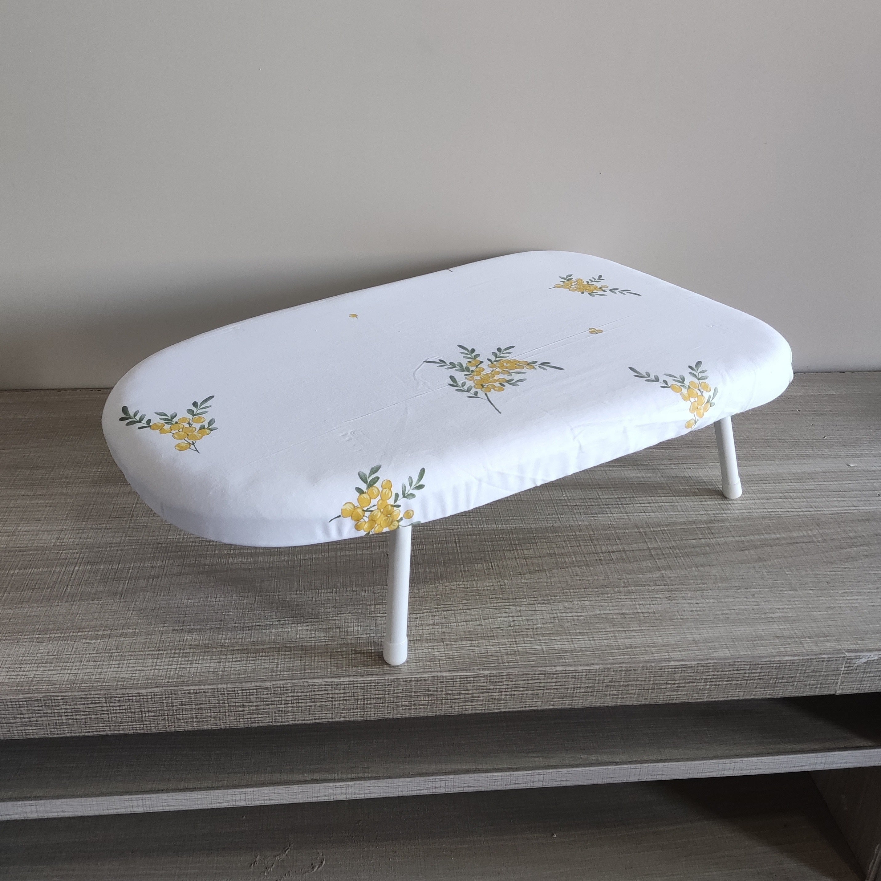Compact Floral Ironing Board Foldable Tabletop Clothes Pressing Pad