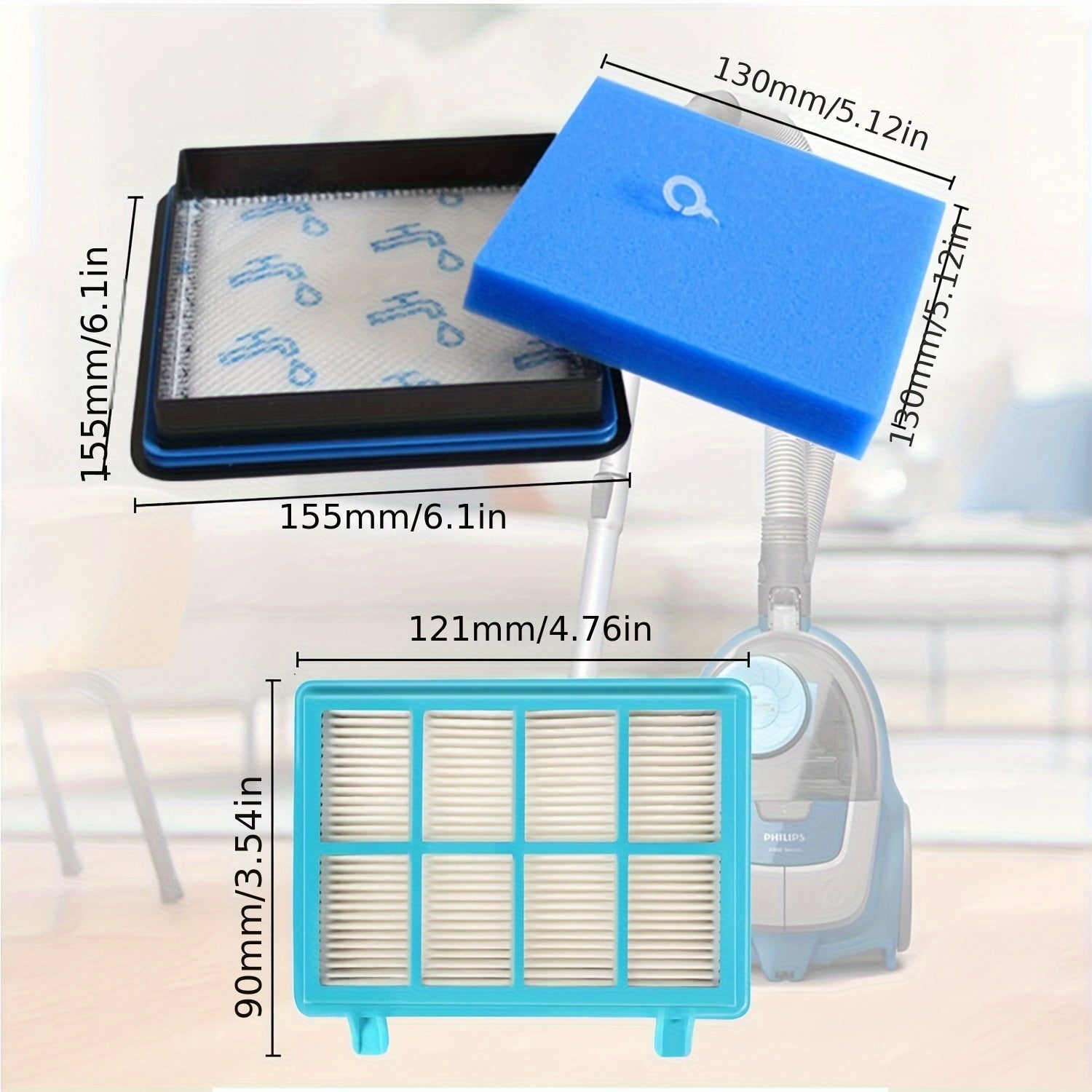 Philips PowerPro Compact changyutgichingizni Fishone yuqori samarali uch qavatli filtr to'plami bilan yangilang, toza tozalash tajribasi uchun. Oson almashtiriladi va ishlashni yaxshilaydi.