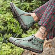 Women's Faux Leather Retro Chukka Boots Mint Green All-Season Casual Ankle Shoes
