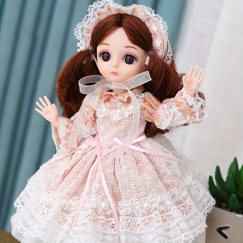 29.97cm Fashion Doll Set with Pink White Outfits for Girls Durable ABS Resin