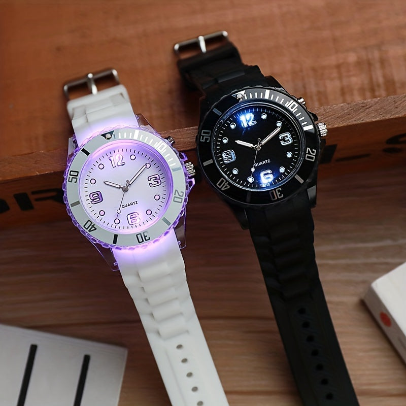 Women's Outdoor Sports Watch with Large Dial Luminous Silicone Wristwatch