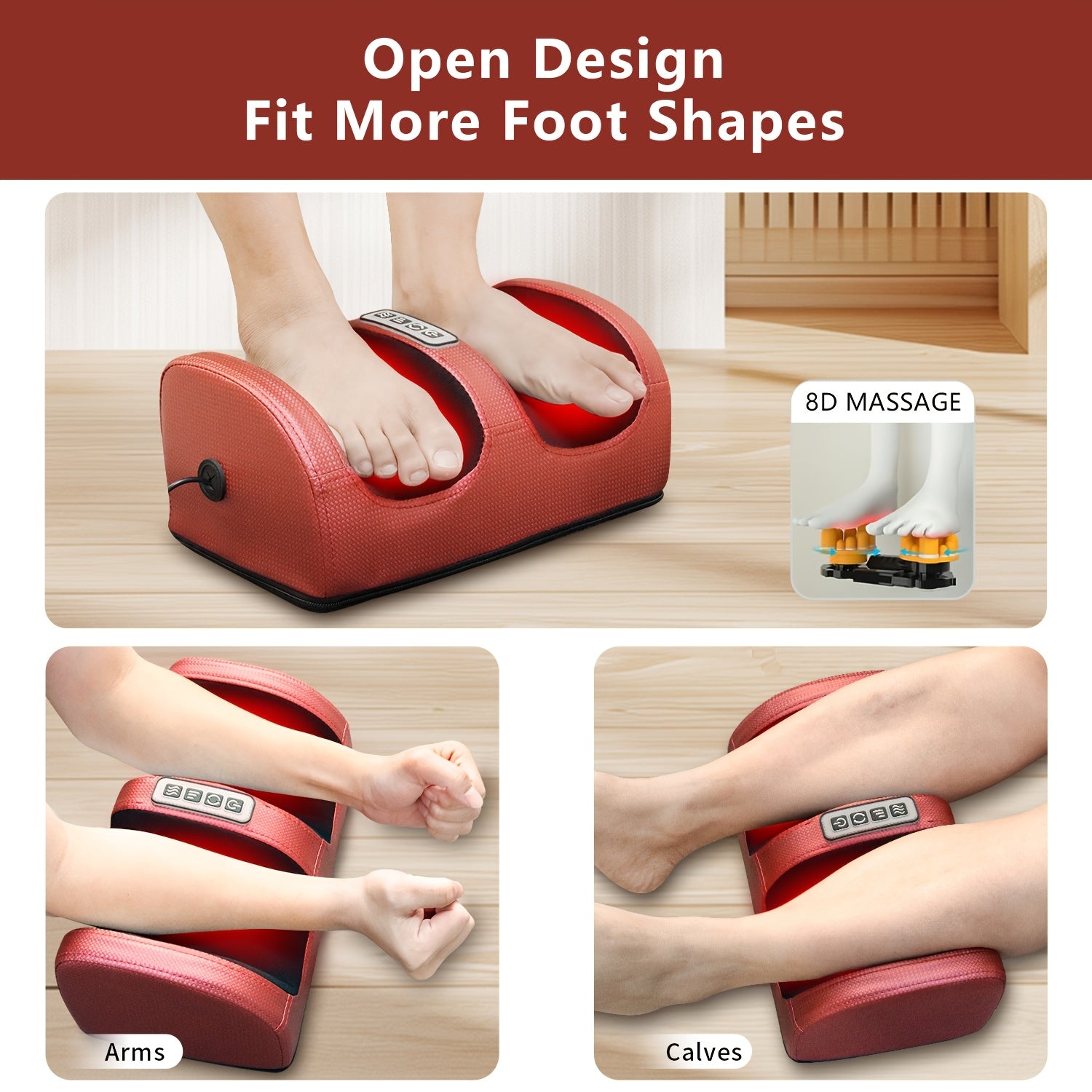 Heated Foot Massager for Circulation and Relaxation with European Plug