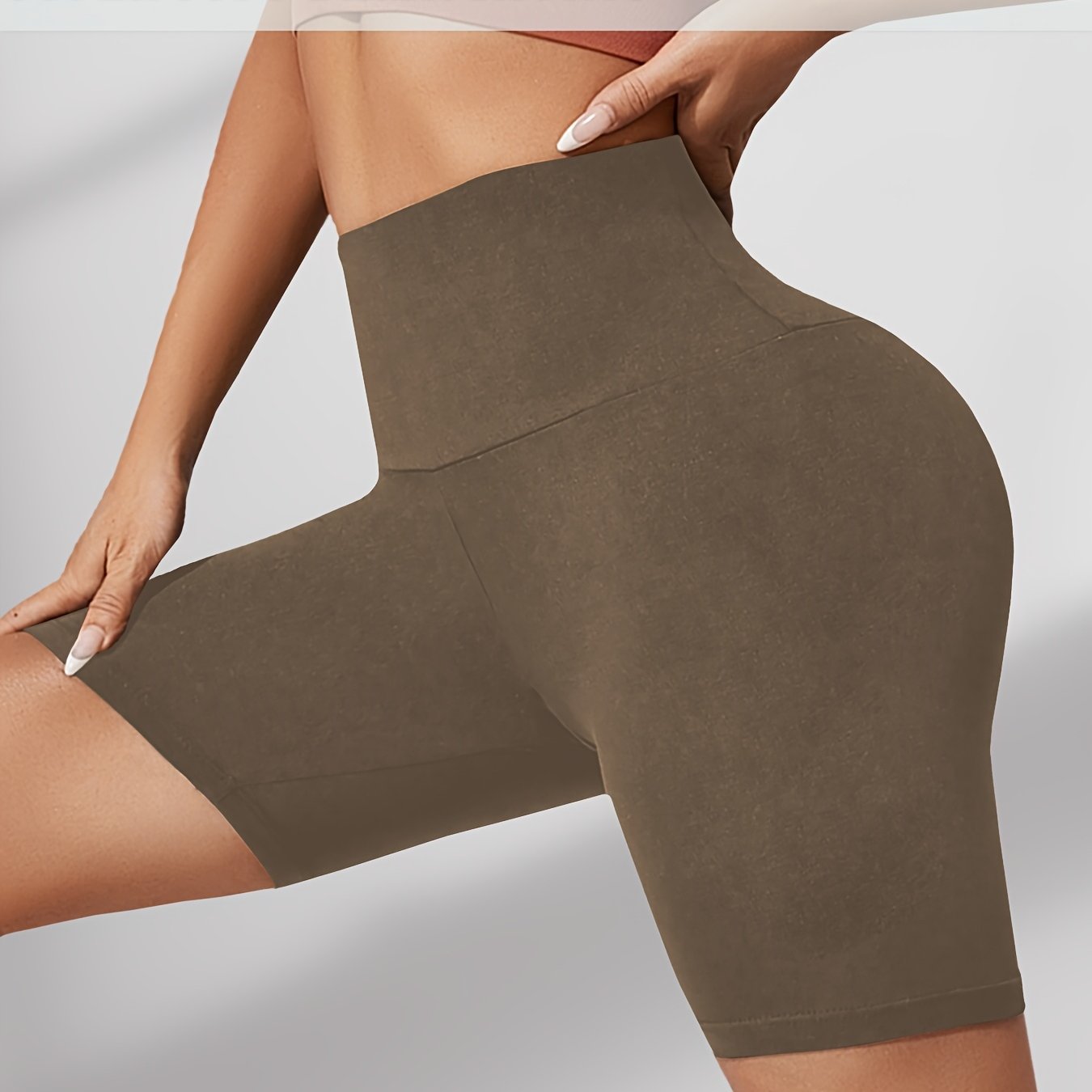 Women High-Waisted Biker Shorts Stretchy No-See-Through Summer Athletic