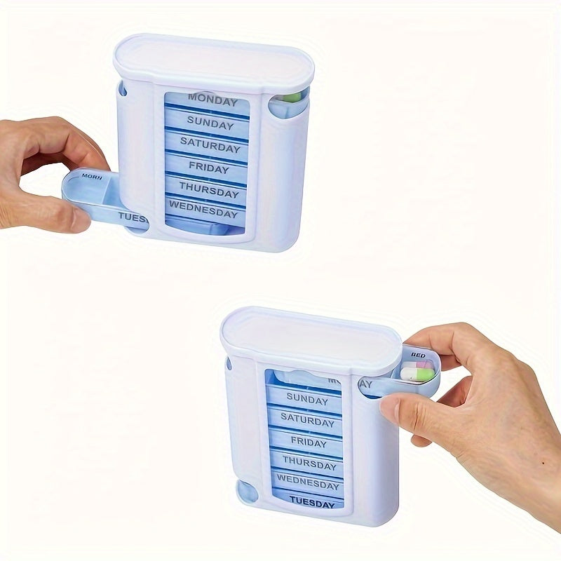 Caja de pastillas desmontable de 28 compartimentos de plástico para unisex con sello y organizador de almacenamiento