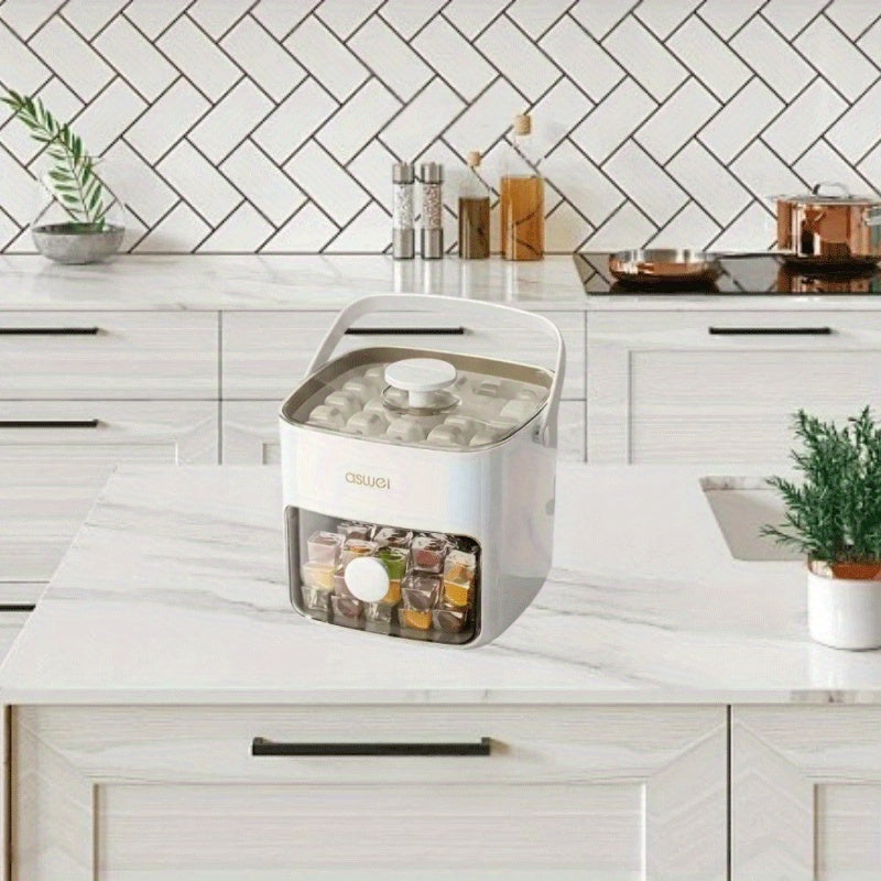 Compact 48-Count Ice Maker Double Layer Food Grade Space-Saving for Home Office Outdoor