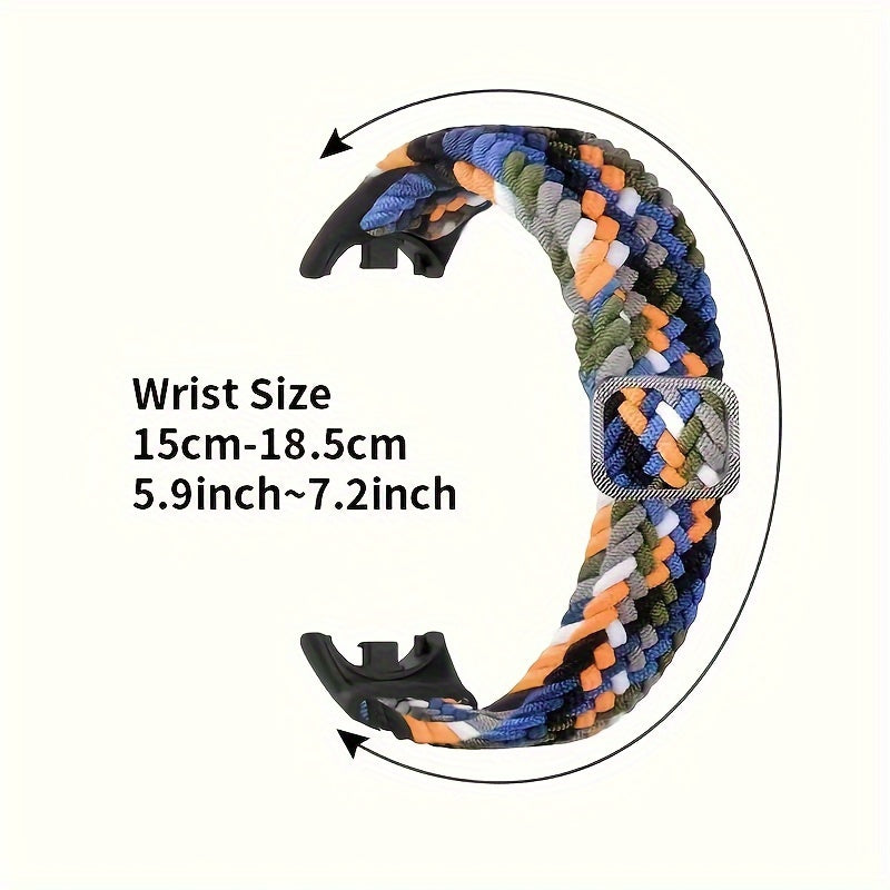 Nylon Braided Watch Strap with Adjustable Buckle for Xiaomi Mi Band 3 4 5 6 7 8 9