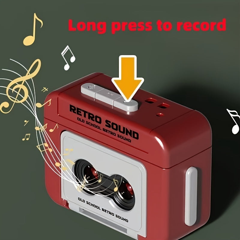 Retro Vinyl Tape Recorder Keychain Mini Cassette Tape Charm PVC Audio Gift