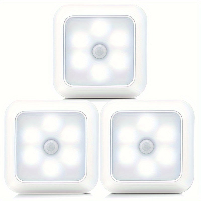 Motion Sensor Night Light with 6 LED Bulbs for Indoor Use in Closets Cabinets and Bedrooms