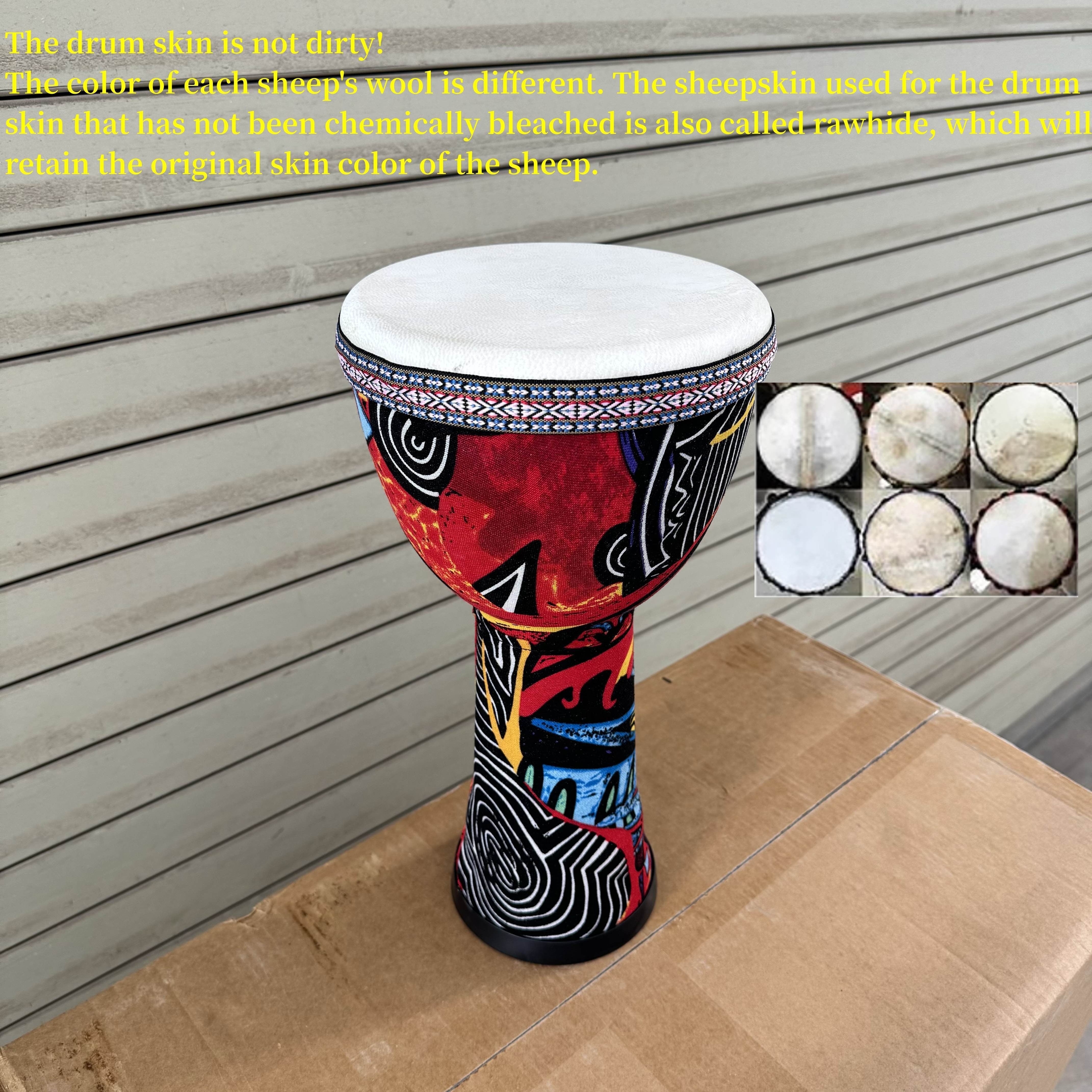 8-дюймовый африканский ручной барабан из ПВХ, многоцветный, перкуссионный инструмент