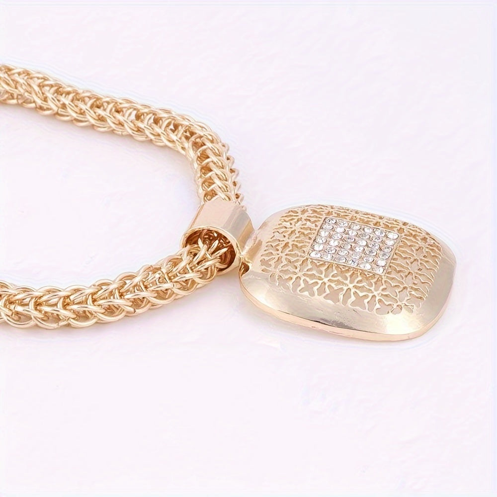 Gold Water Diamond Square Jewelry Set for Bridesmaids Wedding Gifts