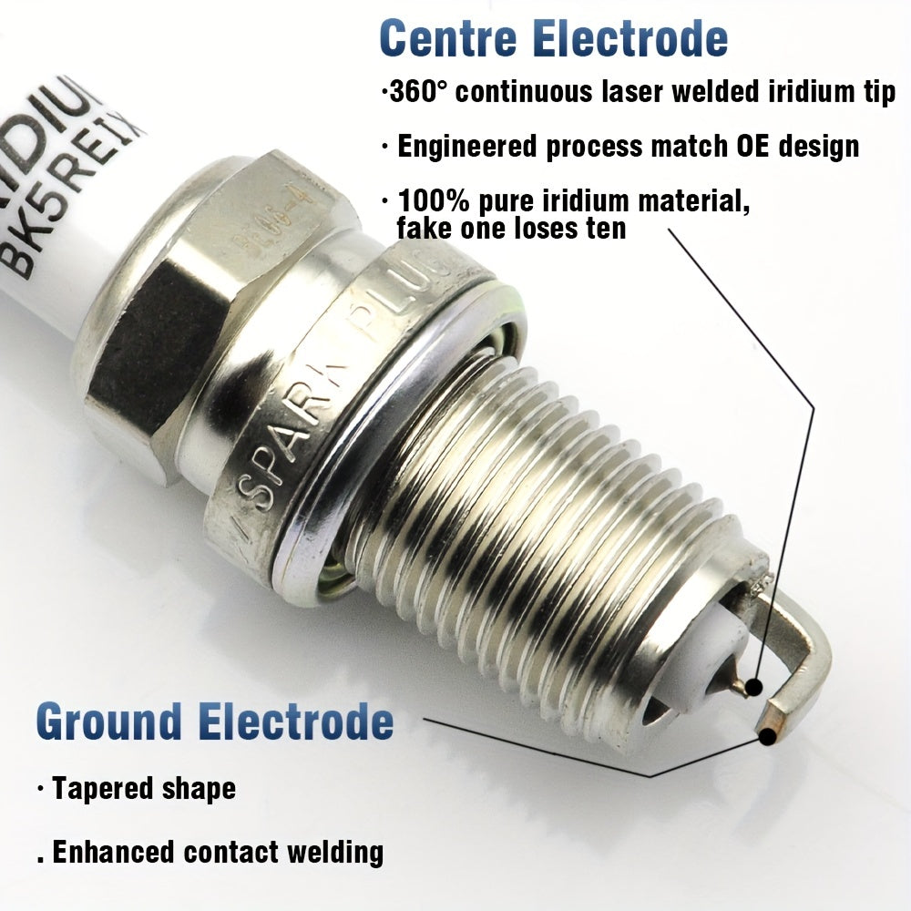 4 Pack Spark Plugs BKR5EIX-11 Compatible with Multiple Cars