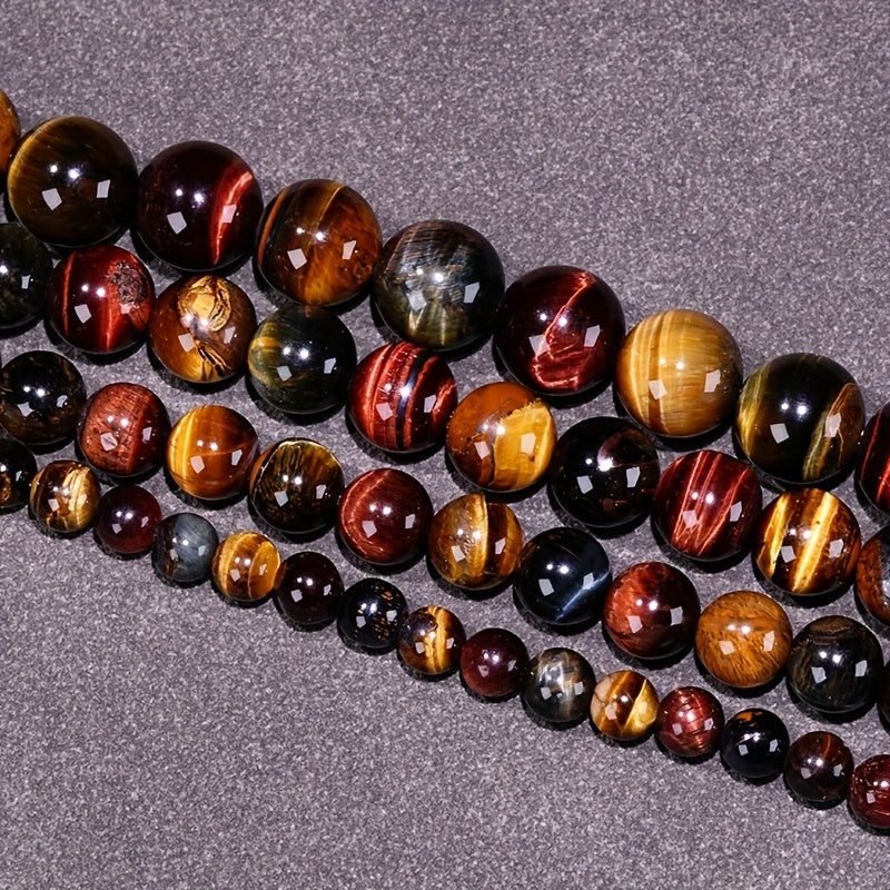 Natural Three-Color Tiger Eye Beads for Jewelry Making Wholesale
