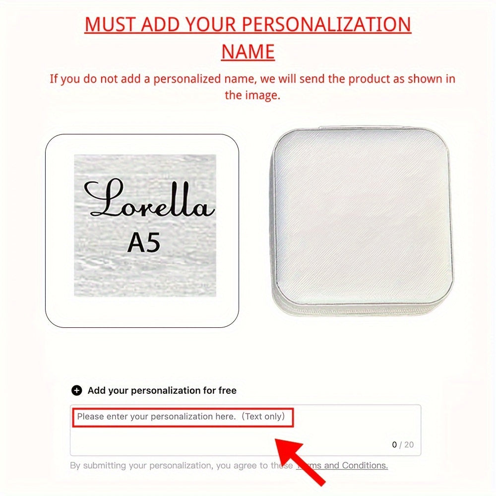 Personalized Jewelry Box for Women Leather Travel Storage Gift for Mom Bridesmaid