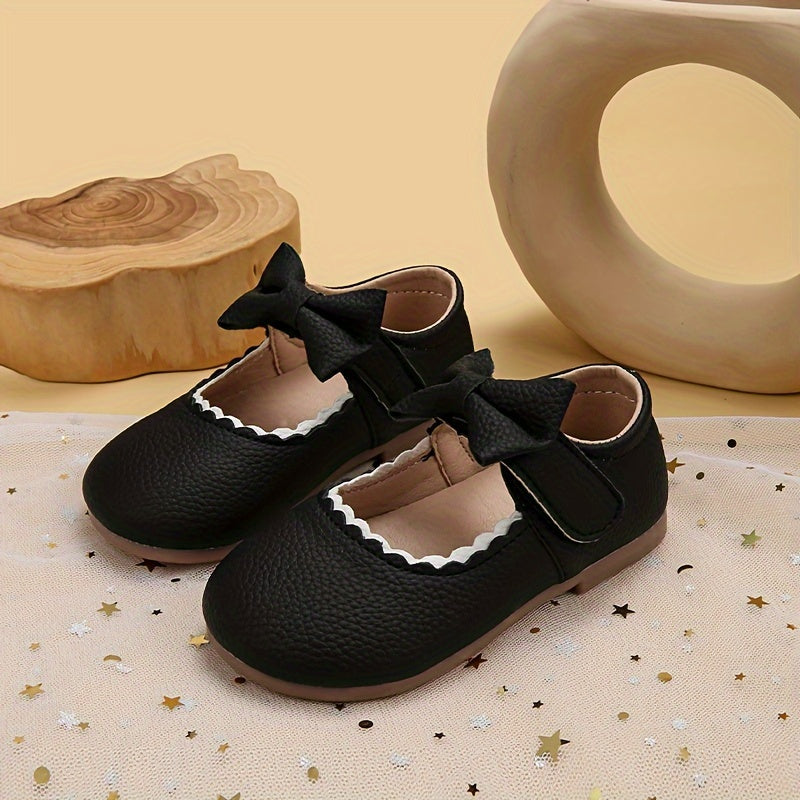 Girls Flat Shoes with Bowknot PU Low Top Casual All-Season