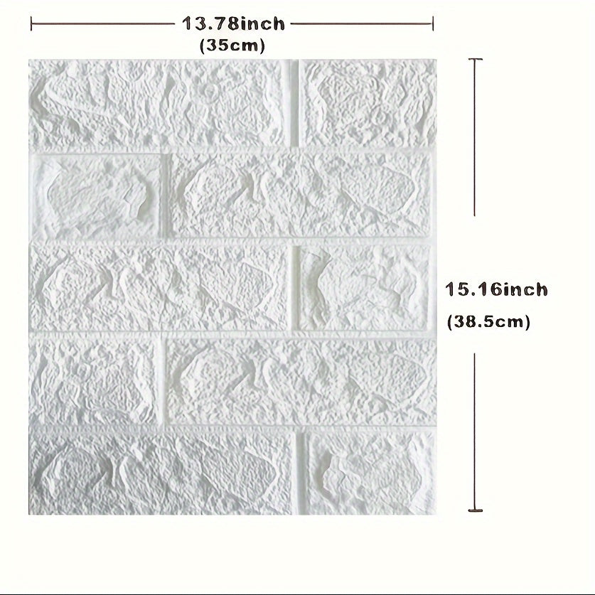 30 dona 3D g'isht devor stikerlari, uy va ofis uchun dekorativ devor decalari