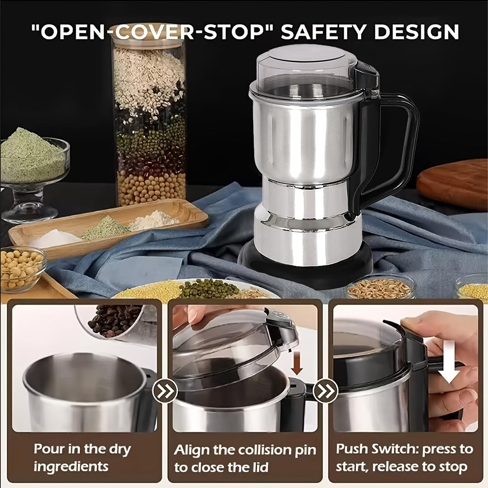 Electric Coffee Spice Grinder Stainless Steel 10s Quick Grind Compact