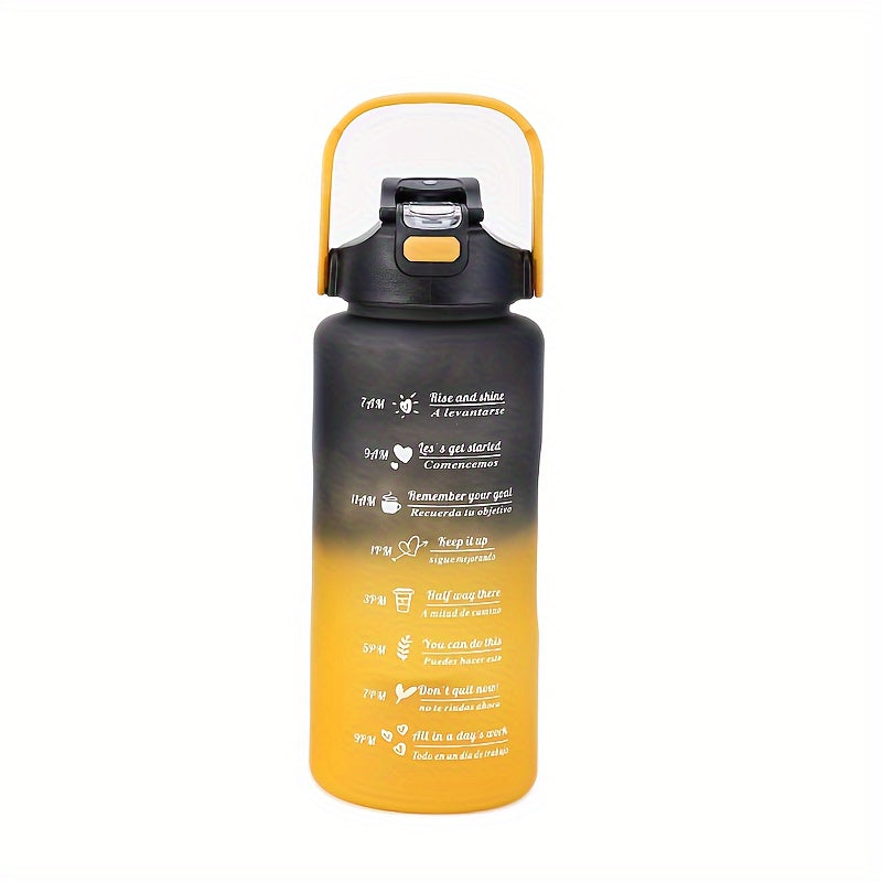 Set of 3 Motivational Water Bottles 2000ml 800ml 300ml with Straw and Sleeve