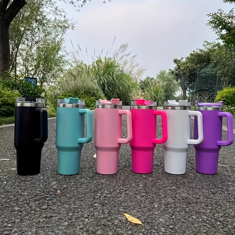 Нержавеющая стальная бутылка для воды с ручкой, герметичная, с двойной стенкой для горячих и холодных напитков, без BPA, идеальна для туристов.