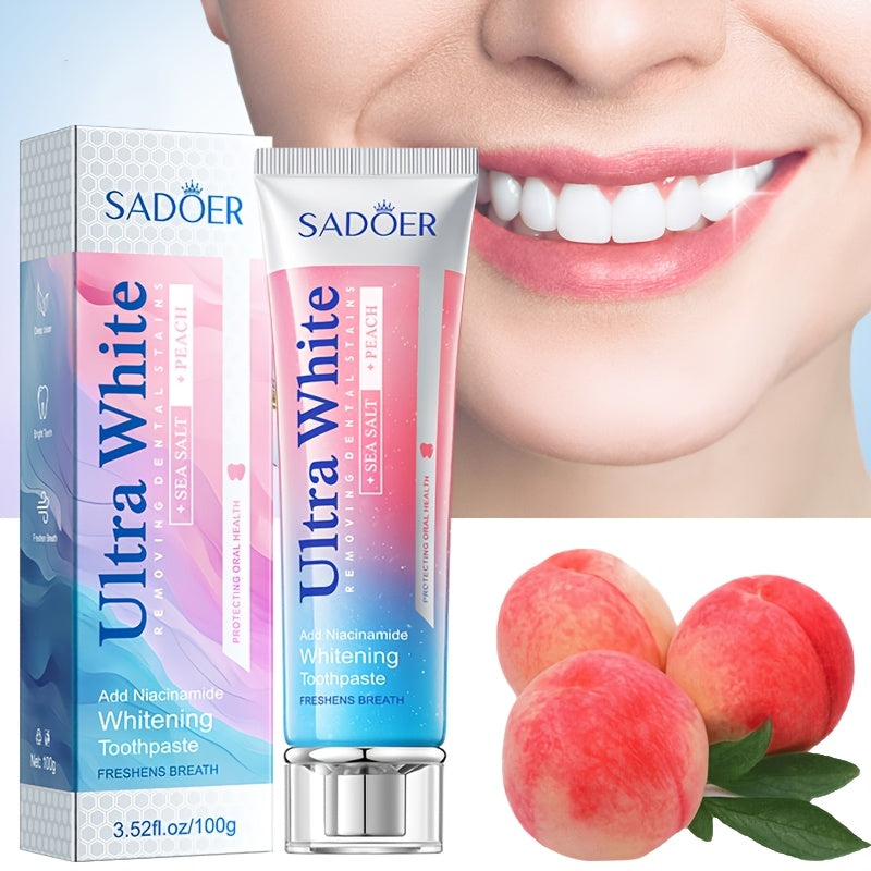 Peach Whitening Toothpaste Fluoride-Free Deep Clean Stain Removal