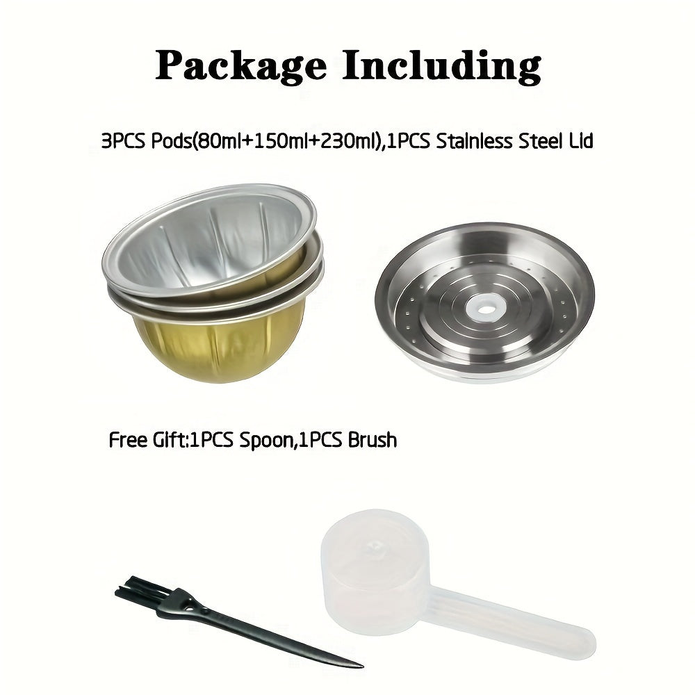 1, 2 yoki 3 ta qayta ishlatiladigan espresso podlari to'plami, VertuoLine mashinalari bilan mos kelishi uchun mo'ljallangan qopqoq bilan. Ushbu qahva filtr vositasi espresso ixlosmandlari uchun zarur bo'lgan uy jihozi.