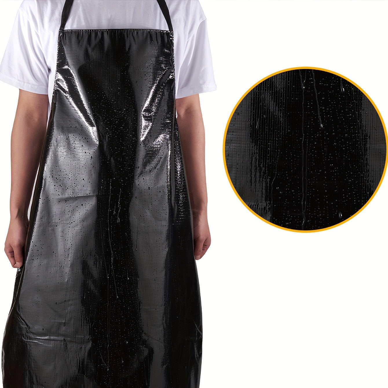 Durable PVC Apron with Adjustable Straps and Pockets for Cooking Gardening